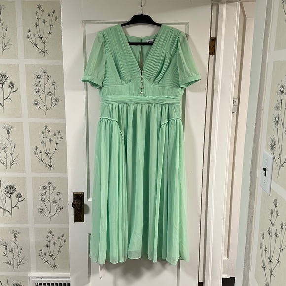 Self-Portrait | Dresses | Selfportrait Spearmint Chiffon Midi Dress |  Poshmark